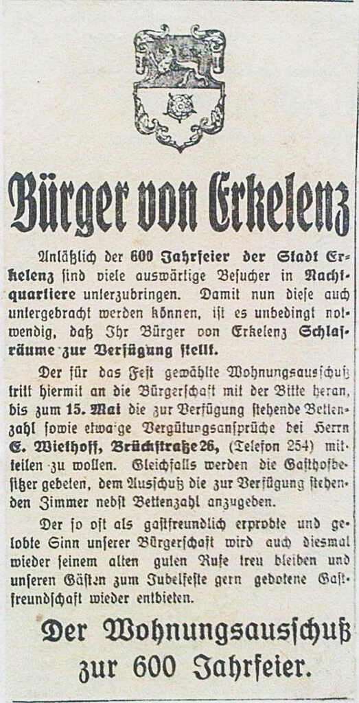 © Heimatverein der Erkelenzer Lande e. V. | -Erkelenzer Kreisblatt vom 04.05.1926