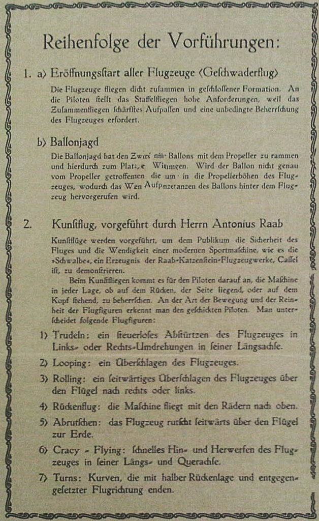 © (c) Stadtarchiv Erkelenz | 1926-08-08-Programm Flugtag