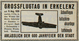 Anzeige Flugtag