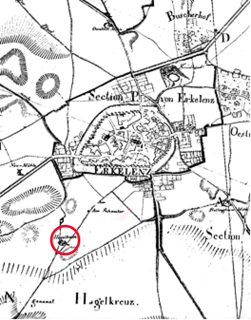 Karte 1820 Hagelkreuz Erklenez